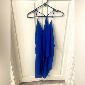 Blue flowy strappy dress